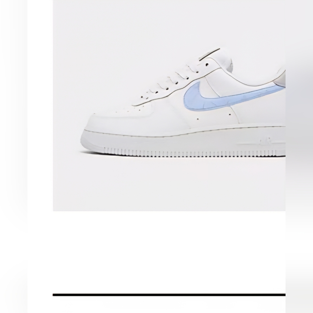 Nike Air Force 1 White and Light Blue - Picture 2 of 2
